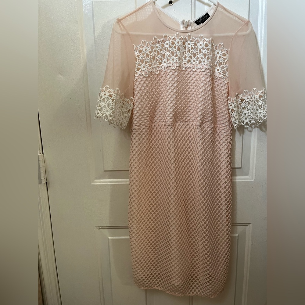 Topshop Pink Dress with Lace and Tulle Design